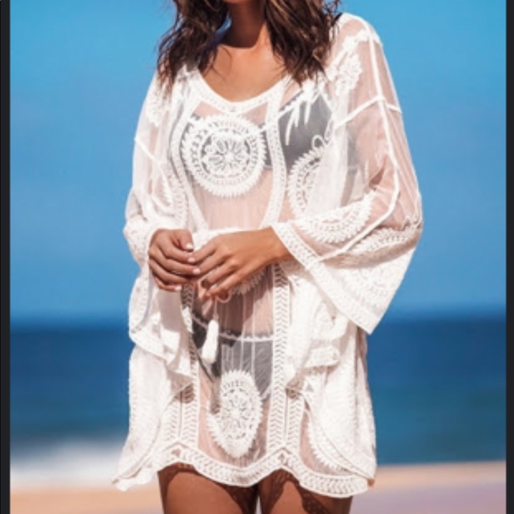 White Mesh Coverup. BRAND NEW